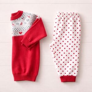 ADD-ON | 6-12M Red Holiday Sweater & Cozy Polka Dot PJ Pants